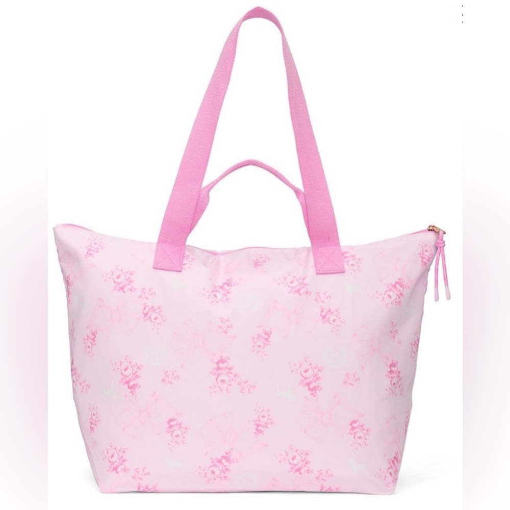 Pink X LoveShackFancy 🩷 Beaux Icons Large Tote Overnight Bag